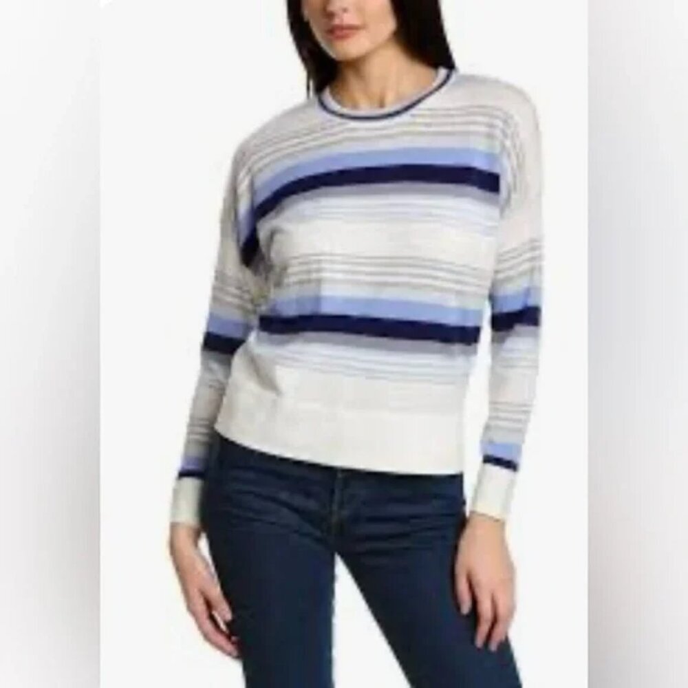 WISPR Gradient Nautical Stripe Silk-Blend Sweater. size L